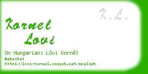 kornel lovi business card